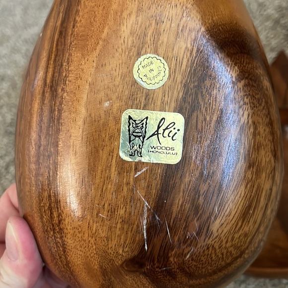 Vintage Alii Woods Honolulu Monkey Pod Pineapple Bowls Set of 6 - Picture 8 of 8